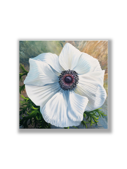 Soft & White Anemone Print